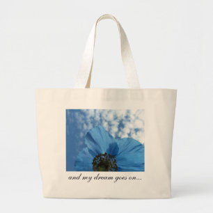 BLUE POPPY Flower Dream Blue Grote Tote Bag