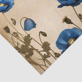  Blue Poppy op verouderd perkament Tissuepapier (Detail)
