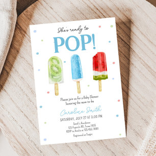 Blue Popsicle-Baby shower Kaart