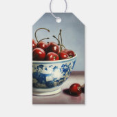 Blue Porcelain & Cherries Cadeaulabel (Voorkant)