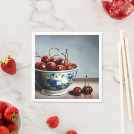 Blue Porcelain & Cherries Servet