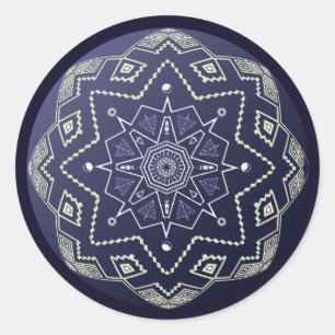 Blue Porcelain Sphere Mandala Sticker