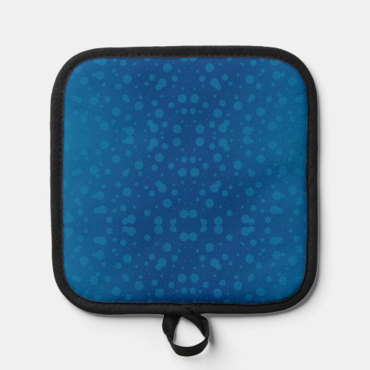 Blue potholder with a subtle dotted pattern  pannenlap (Voorkant)