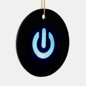 Blue Power Button Keramisch Ornament (Rechts)