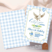 Blue Preppy Silly Goose Invitation d'anniversaire
