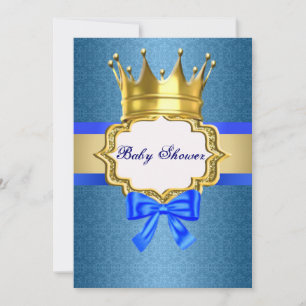 Blue Prince Baby shower Uitnodiging