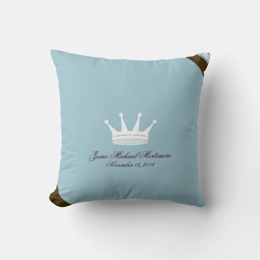Blue Prince Crown Custom Baby Pillow Kussen (Voorkant)