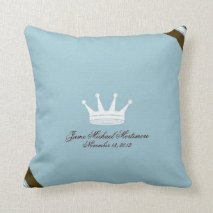 Blue Prince Crown Custom Baby Pillow Kussen
