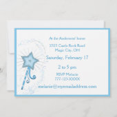 Blue Princess Birthday Party Invitation Kaart (Achterkant)