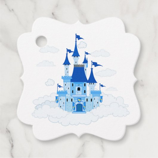 Blue Princess Castle, gepersonaliseerd Bedankjes Labels (Voorkant)