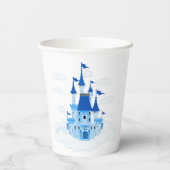 Blue Princess Castle Personalized Girly Papieren Bekers (Achterkant)