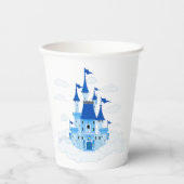 Blue Princess Castle Personalized Girly Papieren Bekers (Voorkant)