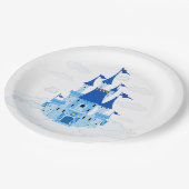 Blue Princess Castle Personalized Girly Papieren Bordje (Gekanteld)