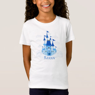 Blue Princess Castle Personalized Girly T-shirt