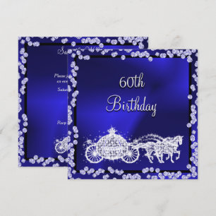 Blue Princess Coach & Horses 60th Birthday Kaart