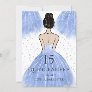 Blue Princess Dress Winter Wonderland Quinceanera Kaart