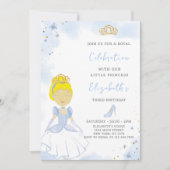 Blue Princess Invitation d'anniversaire (Devant)