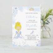 Blue Princess Invitation d'anniversaire (Debout devant)
