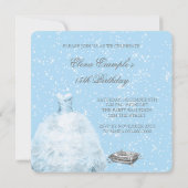 Blue Princess Photo Quinceanera Invitation (Dos)