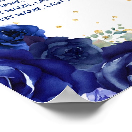 Blue Princess Quinceañera 8 tables Tableau de sièg (Coin)