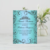 Blue Princess Sweet 16 Anniversaire Invitation (Debout devant)