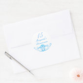 Blue Princess Tiara Quinceanera Sticker (Envelop)