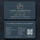 Blue Professional Contractor & Builder QR Code Visitekaartje