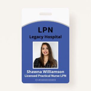 Blue Professional Employee ID Badge met Bar Code