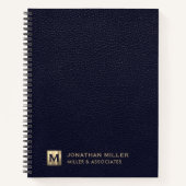 Blue Professional Luxury Initiaal Logo Notitieboek (Voorkant)