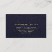 Blue Professional Luxury Initiaal Logo Visitekaartje (Achterkant)