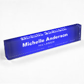 Blue Professional Manager Modern Plain Naambordje