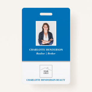 Blue Professional Real Estate Agent Photo Badge