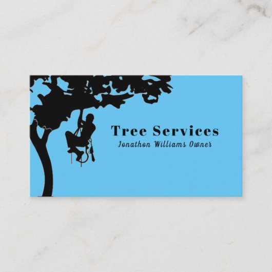 Blue Professional Tree Trimming Service Visitekaartje (Voorkant)