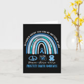 Blue Prostate Cancer Peace Love Cure Sign T-shirt  Kaart (Gele Bloem)