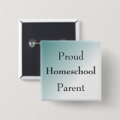Blue Proud Homeschool Parent Vierkante Button 5,1 Cm (Voorkant /achterkant)