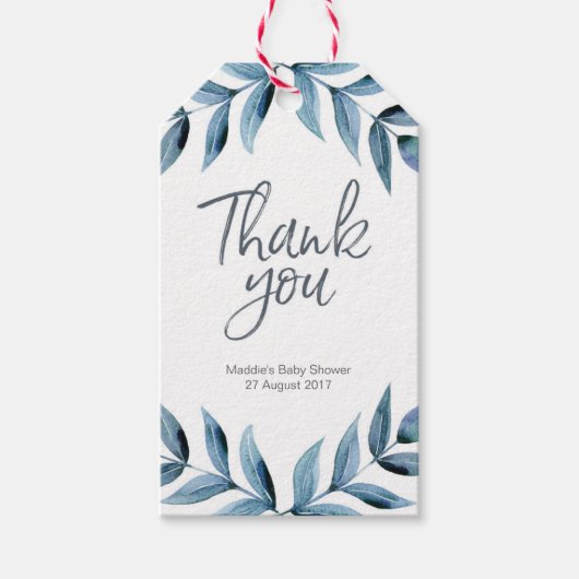 Blue Pruple bloemig dank u labels | labels begunst Cadeaulabel (Voorkant)