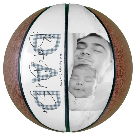 Blue Pset Best Paver Ever Foto First Fathers Day Basketbal (Verticaal)