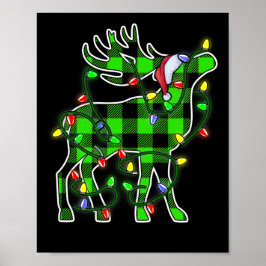 Blue Pset Buffalo Deer kerstpyjama's Poster