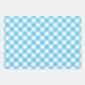 Blue Pset Gingham Inpakpapier Vel (Voorkant 3)