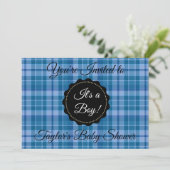 Blue Pset is een Baby shower-uitnodiging Kaart (Staand voorkant)