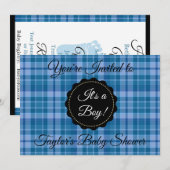 Blue Pset is een Baby shower-uitnodiging Kaart (Voorkant / Achterkant)