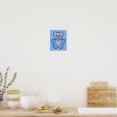 Blue Pset Teddy Bear Poster (Keuken)