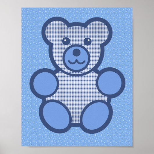 Blue Pset Teddy Bear Poster (Voorkant)