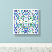 Blue Psychedelic Pattern Canvas Afdruk (Insitu (Houten vloer))