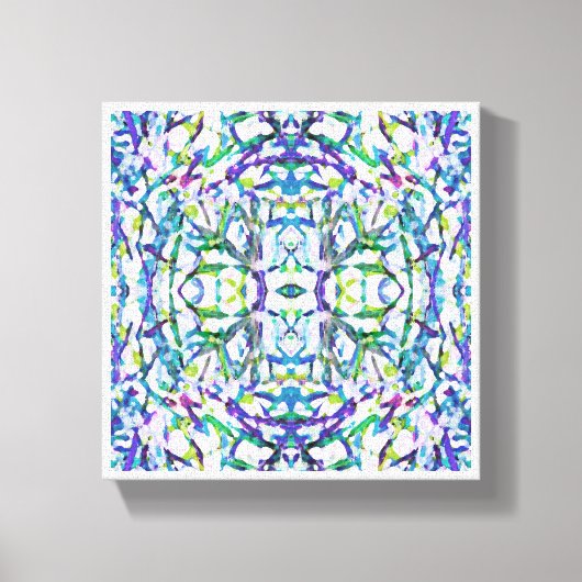 Blue Psychedelic Pattern Canvas Afdruk (Voorkant)