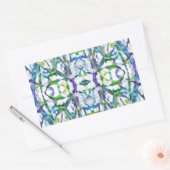 Blue Psychedelic Pattern Rechthoekige Sticker (Envelop)