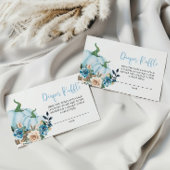 Blue Pumpkin and Flowers Diaper Raffle Informatiekaartje