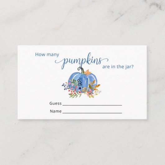 Blue Pumpkin Autumn How many Pumpkins Informatiekaartje (Voorkant)