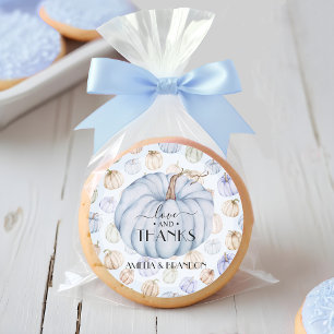 Blue Pumpkin Baby shower Dank u Ronde Sticker