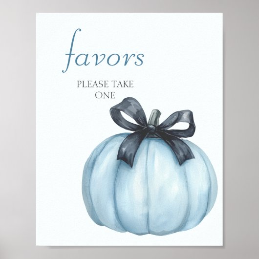 Blue Pumpkin Baby shower Favors Poster (Voorkant)